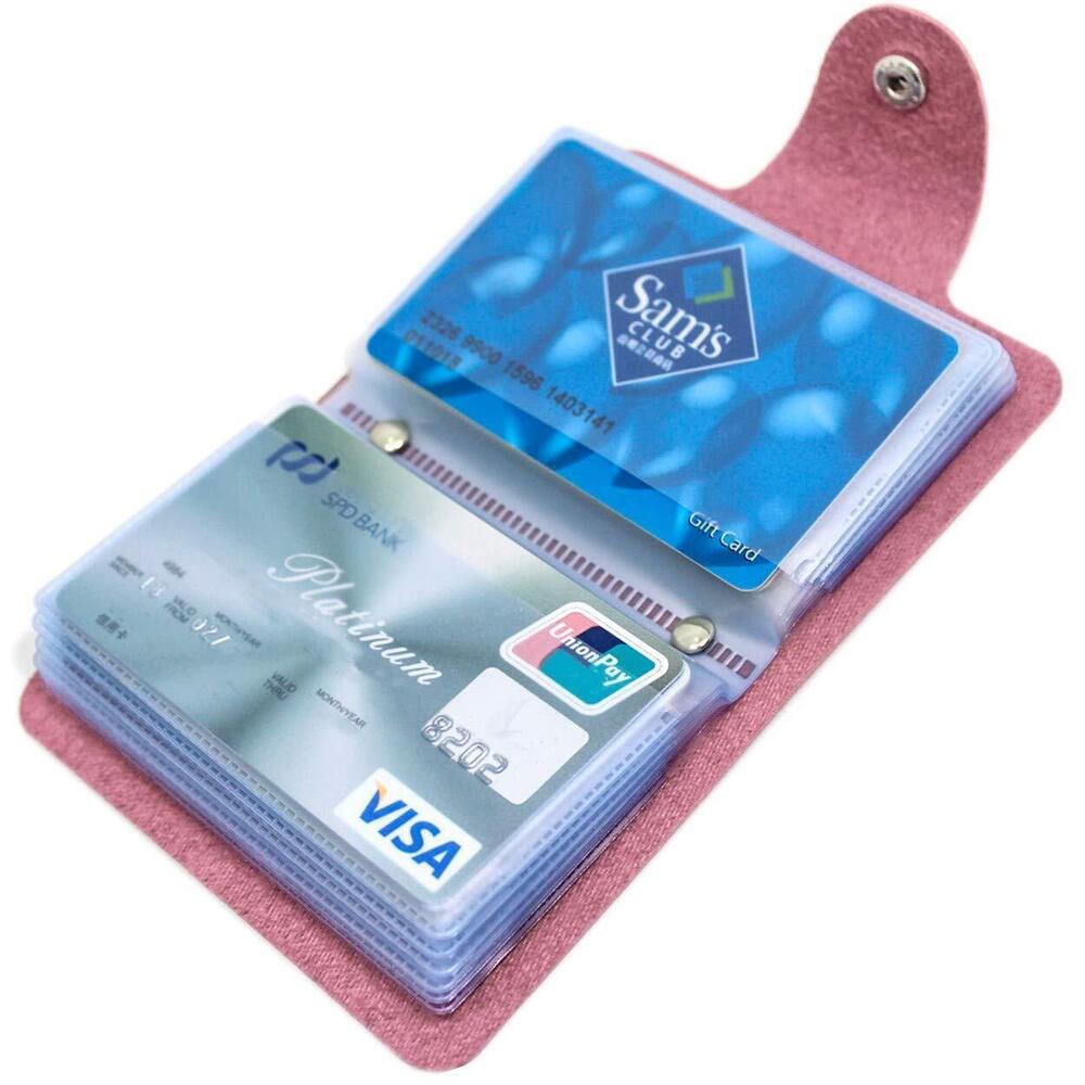 8602 Soft Leather Credit Card Holder & Bank Card Case with 24 Durable
